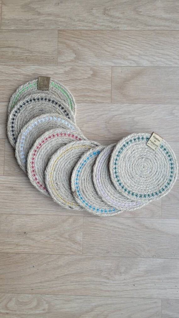 Sous-Verre en Corde avec Broderies Modèle Emma