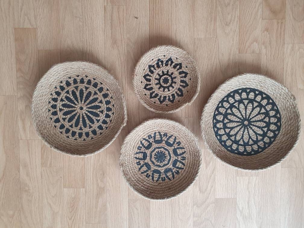 Panières Murales Assorties Corde de Jute Dimensions Diverses