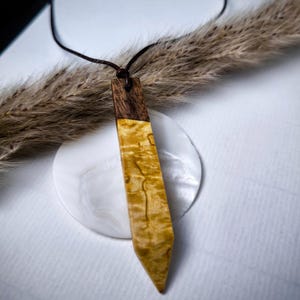 One-of-a-Kind Masur Birch Burl Wood Necklace Charm - Eco-Friendly Gift Idea