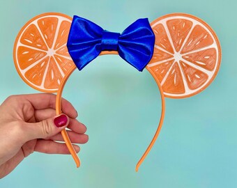 Orange Mickey Ears, Summer Mickey Ears, Orange Minnie Ears, Fruit Mickey Ears, Mickey Ear Headband, Minnie Ears, 3D Printed Ears