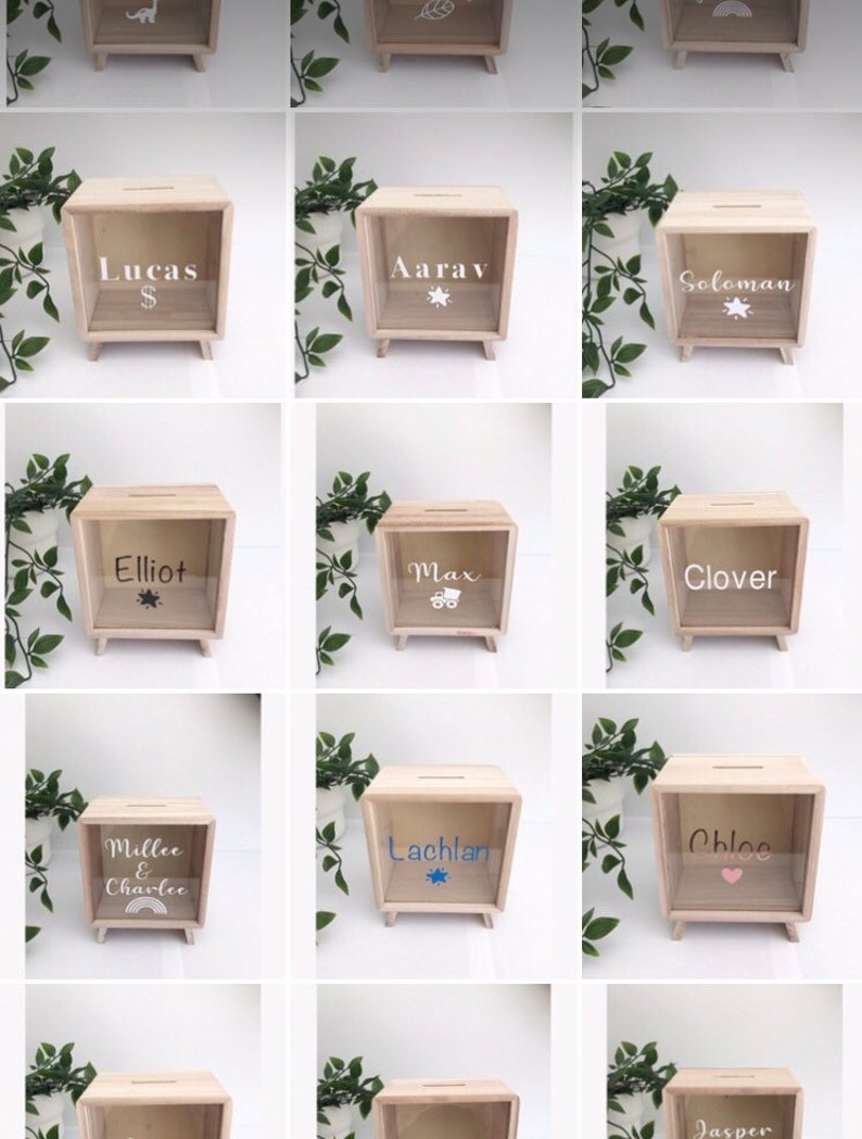 Personalised Wooden Money Box Etsy Australia