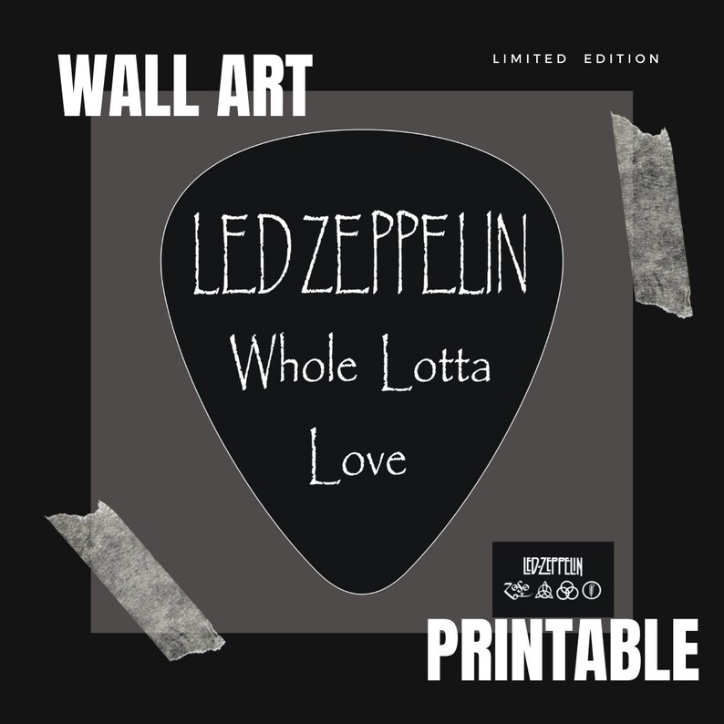 Led Zeppelin Poster Colorful Printable Wall Art Love Quotes Etsy