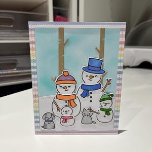 anpassbare Schneemann-Familienkarte