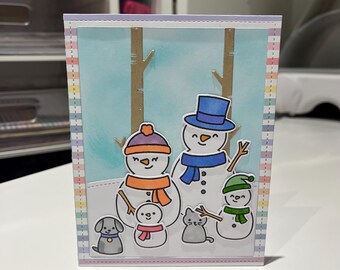 anpassbare Schneemann-Familienkarte