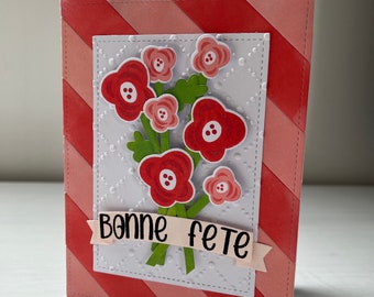Carte bouquet en fête