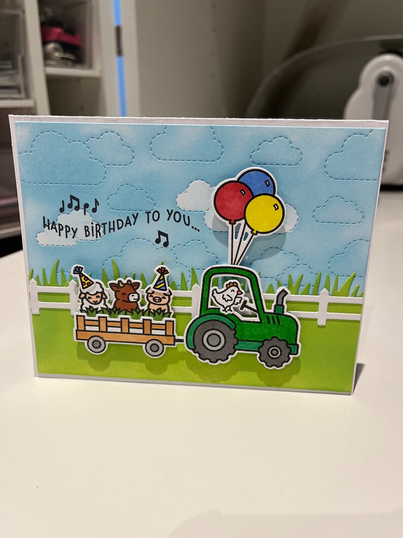 carte anniversaire à la ferme 画像 1