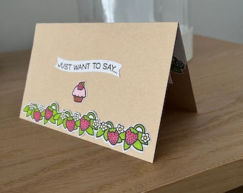 Happy Birthday strawberry animated card