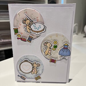 Carte souris en activités couture