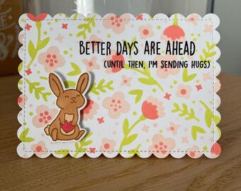Carte « des jours meilleurs » avec lapin