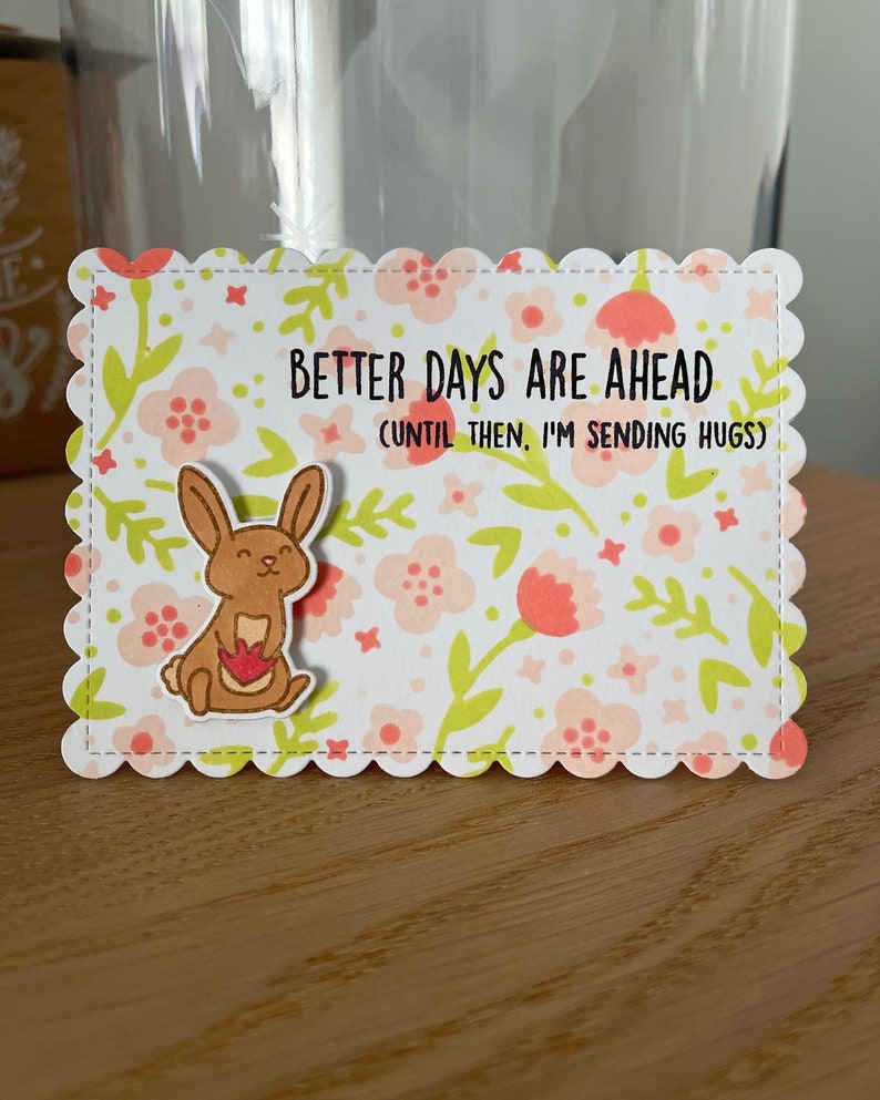 Carte « des jours meilleurs » avec lapin image 1