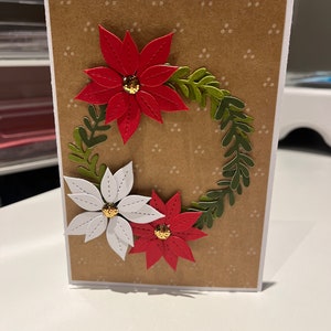 Poinsettia krans kaart