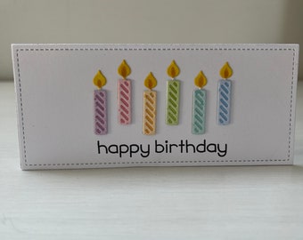 Card multicolored candles