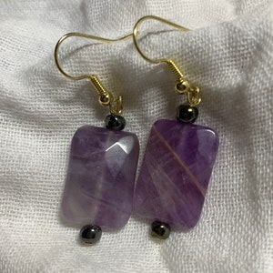 Handcrafted Amethyst Beaded Earrings