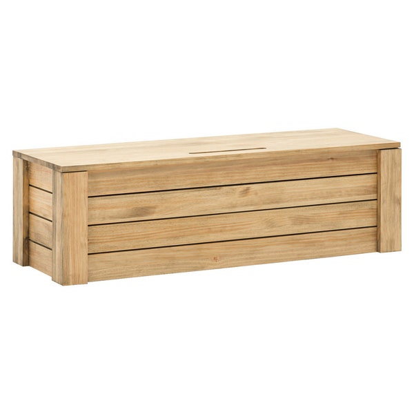 Coffre Lit Pied ECO 40x120x37cm Avec Bois Massif Top Pin Vintage Finition