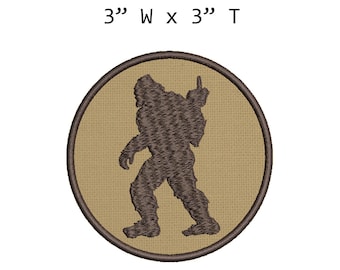 Bigfoot Middle Finger Embroidered Patch Iron-On/Sew-On Badge Nature Animals Wildlife Gift Adventure Humor Applique Clothing Vest Jacket Jean