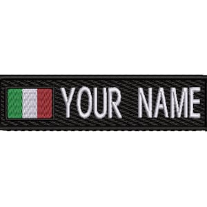 Italy Personalized Name Tag Embroidered Patch Custom Applique Iron-on/Sew-on Uniform Costume Backpack Badge Vest Jacket Clothing Shoulder