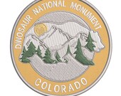 Dinosaur National Monument Colorado Emboridered 3.5 quot Patch - Iron On Sewn - Bears Wildlife - Vacation Tourist Souvenir - Explore More Series