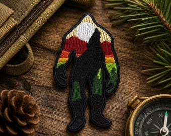 Bigfoot Patch/Iron On Patch/Paranormal Badge/Cryptid Creature Patches/Embroidered Sew-On Applique for Clothing, Jacket, Backpacks/Myth Gift