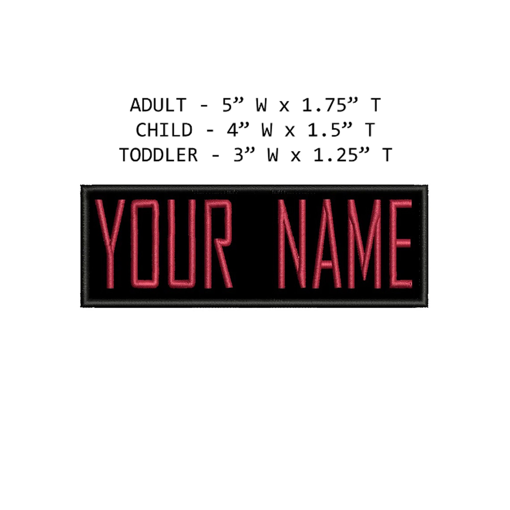 5 X 1 Name Patch, Embroidered Name Tag, Iron-on/velcro Custom Name Tape 