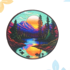 Mountain Lake Patch - Nature Badge Iron-on Applique for Backpack & Clothing, Jacket, Hat, Outdoor patch, Adventure Patches,  Trail Patch