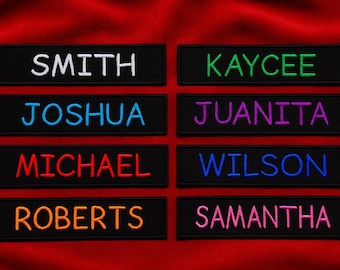 Personalized Name Embroidered patch 4" W x 1" T biker scooter Iron on/Sew on Uniform Costume Name Tag Badge for Vest Jacket Bag Hat Clothing