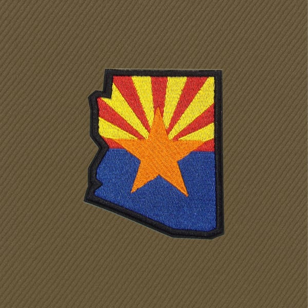 Arizona State Flag Patch Emblem - Veteran Made Iron-On Badge - Durable Embroidery, Custom Sizes, USA Pride Accessory