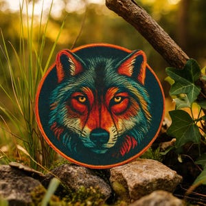 Wolf Patch/Iron-on Wild Animal Badge/Decorative Patch/Nature Lover Gift/DIY Embroidery/Wildlife Patch/Animal Patch/Park Patch/Bear/Bison/Elk
