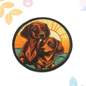 Dachshund Dog Patch/Iron-on Animal Badge/Decorative Patch/Dog Lover Gift/DIY Embroidery/Family Pet Patch/Canine Patch/K9/Dog Breed Patch