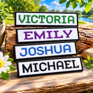 Personalized Name Patch Embroidered, Custom Text Patches Embroidered, Sew On/Iron On Patch Applique for Clothes Hats Backpacks/Biker Vest