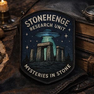 Stonehenge Patch/Mysteries in Stone/Iron-On Patch/Paranormal Badge/Government Secrets & Cover-Ups/Sew-On Applique for Clothing Vest/Jacket