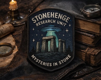 Stonehenge Patch/Mysteries in Stone/Iron-On Patch/Paranormal Badge/Government Secrets & Cover-Ups/Sew-On Applique for Clothing Vest/Jacket