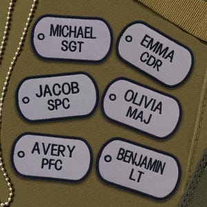 Custom Name Patch Embroidered, Military Custom Name Patches, Sew On/Iron On Patches for Clothes Jackets Backpacks, Personalized Patches