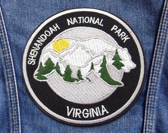 Shenandoah National Park Patch/Iron-On Patch/Nature Badge/Hiking Camping/Bears/Embroidered Sew-On Applique for Clothing Jacket Hats Backpack