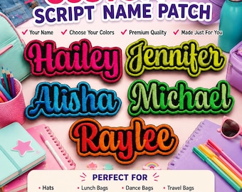 Custom Name Patch Embroidered, Colorful Custom Name Patches, Sew On/Iron On Patches for Clothes Jackets Backpacks, Personalized Patches