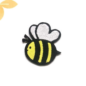 Bumble Bee Patch Embroidered Iron-on Applique for Jacket & Clothing, Backpack, Jeans, Flower Patches, Honey Bee, DIY Craft Projects