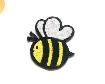 Bumble Bee Patch Embroidered Iron-on Applique for Jacket & Clothing, Backpack, Jeans, Flower Patches, Honey Bee, DIY Craft Projects
