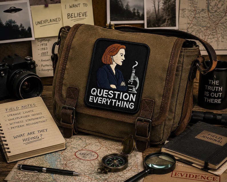 Question Everything Patch/UFO Patch/Area-51 Patch/Iron On Patch/Paranormal Patch/Retro Xfiles Patch/Cover-Up/Government Secrets Patch/Aliens bild 2
