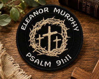 Custom "Your Text" Bible Scripture Patch Embroidered Iron-On Applique for Clothing, Jacket, Christian Biker, Personalized Patch, Jesus Loves