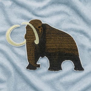 Wooly Mammoth Patch/Ice Age Animal/Iron-on Patch/Kids Gift/Prehistoric Fossils/Embroidered Sew-On Applique for Clothing Vest/Jacket Backpack