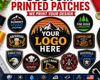 Custom Photo Patch, Sublimated Patch, Embroidered Merrow or Satin Border Patch, Sublimation Dye Printed Twill Patch, Square, Triangle, Round