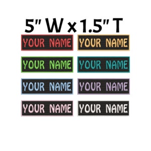 5" x 1.5" LARGE Name Patch Custom YOUR NAME Personalized Name Tag Embroidered Iron-On Applique for Costume Cosplay Uniform Clothing Vest