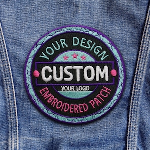 Custom Embroidered Logo Patch, Personalized Logo Patches, Sew On/Iron On Patch Applique for Clothes Backpacks, Custom Iron on Logo Patch