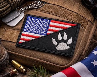 American USA Flag Patch/Iron-On Patch/Custom Sizes/Military/Embroidered Sew-On Applique for Clothing, Vest/Jacket, Hat Backpack Uniform Gear