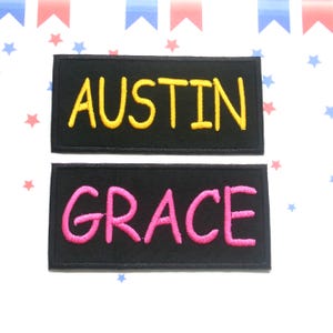 4&quot;x2&quot; Embroidered Custom Name Patch/Personalized Name Tag Patch/Iron-On Applique for Uniform/Costume/Vest/Backpack/DIY Embroidery/Biker Vest
