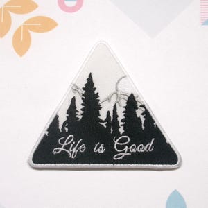 Mountain Patch Embroidered Iron-On Applique for Backpacks & Jackets, Wild Animals Patch, Nature Patch, Camping Patch, Hiking Patches, Trails