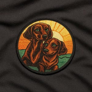 Dachshund Dog Patch/Iron-on Patch/Animal Badge/Decorative Patch/Dog Lover Gift/Family Pet Patch/Canine Patch/Dog Breed Patch/Sew-On Applique