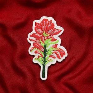 Flower Patch Embroidered Iron-On Applique for Clothing & Jacket, DIY Craft Projects, Garden Patch, Outdoor Patch, Nature Walk Patch/