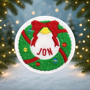 Custom Name Patch/Christmas Stocking Nametag Patch/Personalized Name Patch/Iron-On Embroidered Applique/Holiday Gifts/DIY Decorative Gifts