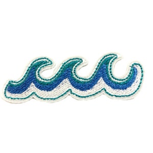Ocean Wave Patch Blue Ocean Applique for Jacket Denim Patch Backpack Iron-On Patch Embroidered Ocean Applique Clothing Blue Wave Patches