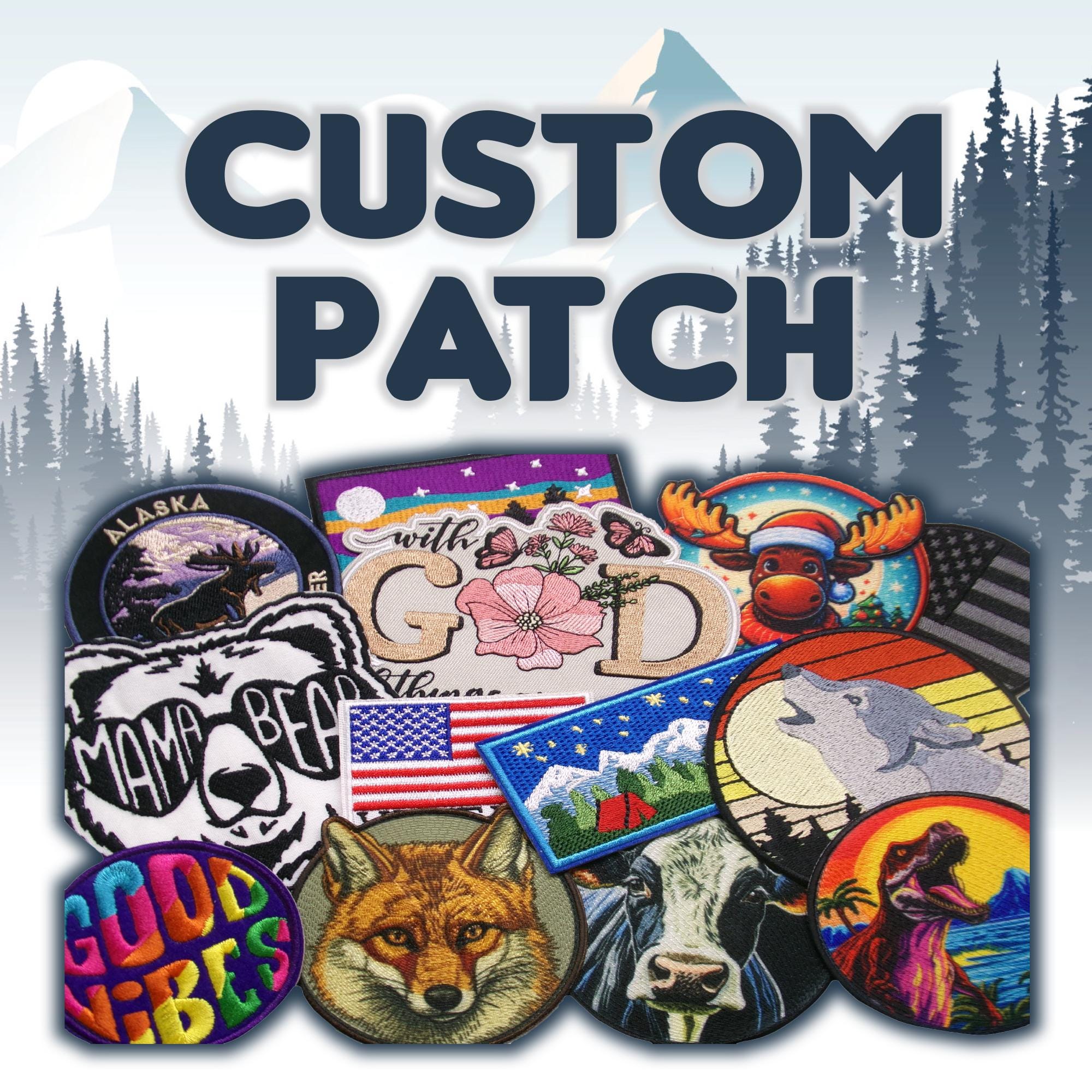Custom Embroidered Logo Patch, Personalized Logo Patches, Sew On/Iron On Patch Applique for Clothes Backpacks, Custom Iron on Logo Patch